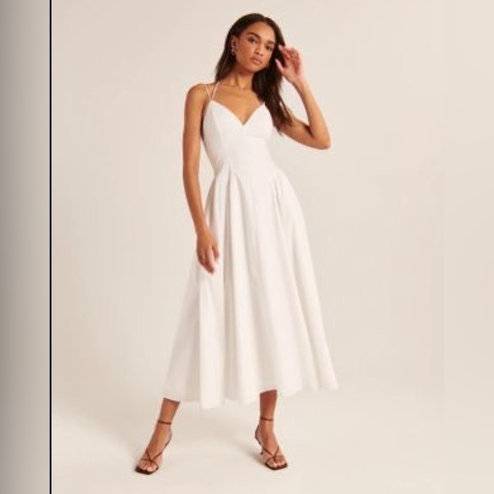 Women's Strappy Plunge Corset Maxi Dress